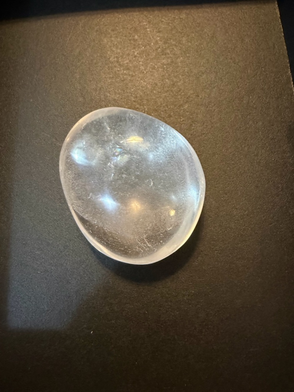 Small 1.5 inch Clear quartz Polished Crystal Palm Stone